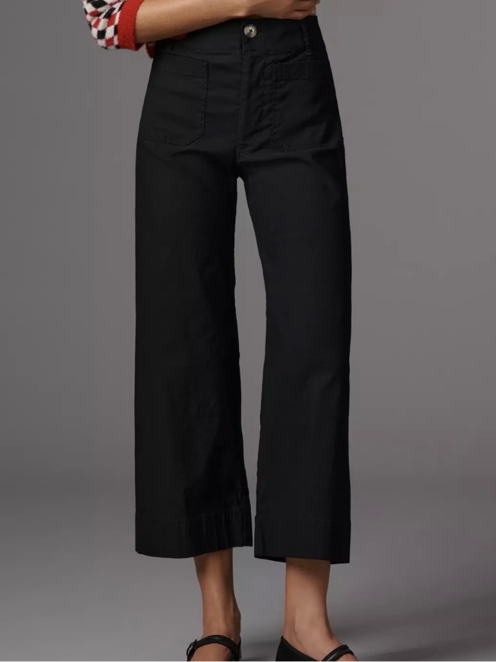 Maeve Anthropologie Colette High Rise Crop Wide Leg Pants Sculpts Boho Work